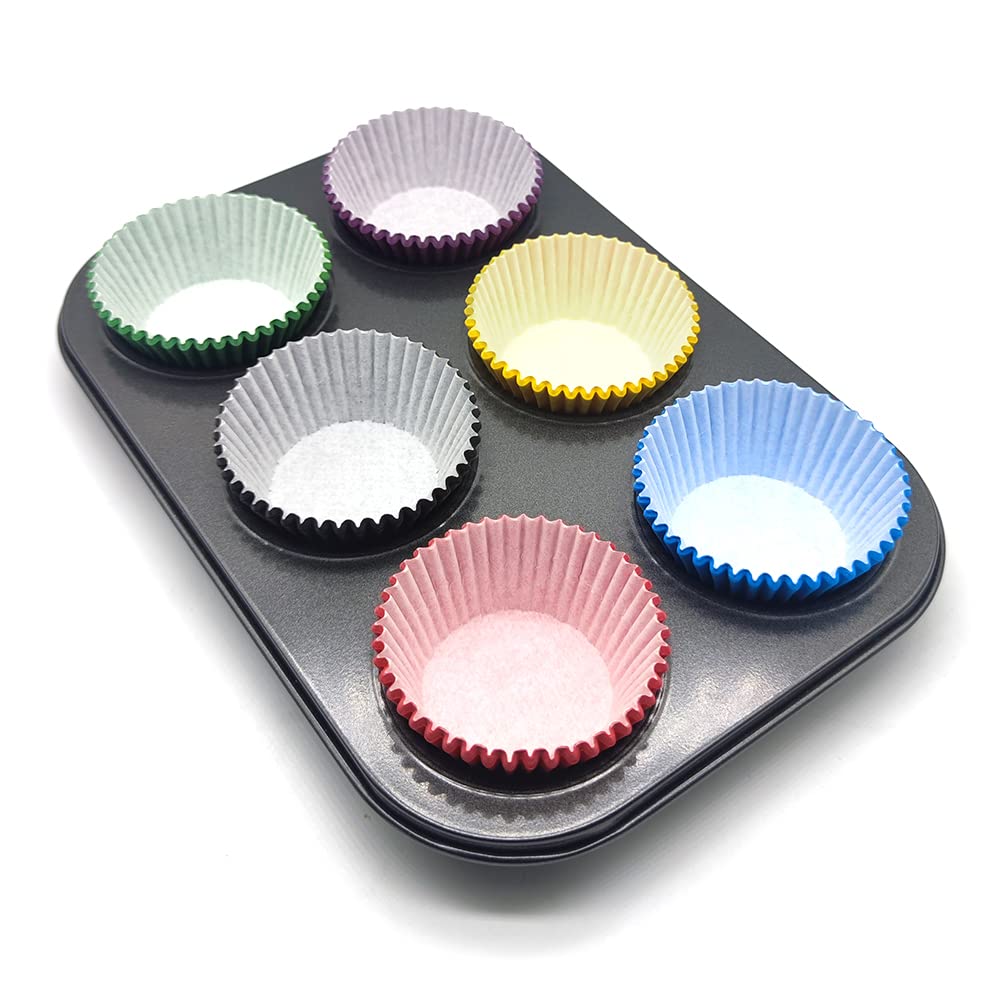 Bakehope Standard Baking Cups, Classic Black Greaseproof Festive Cupcake Liners, 150-count