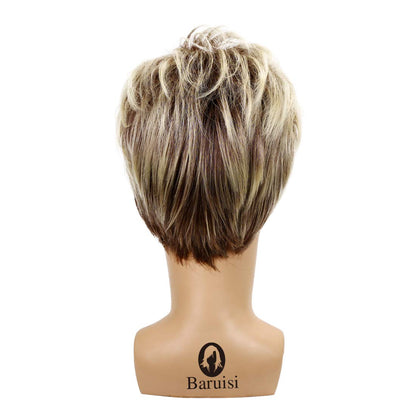 Baruisi 80s Mens Wig Blonde Short Wig Synthetic Cosplay Costume Halloween Wig for Fancy Dress