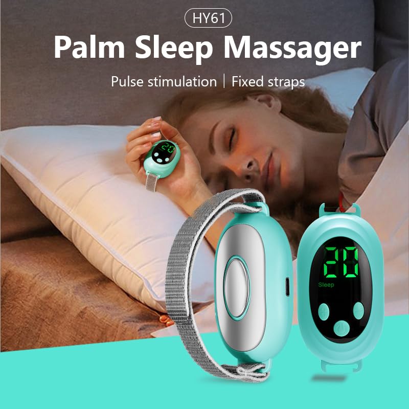Anxiety Relief Device - Handheld Sleep Aid with Low-Frequency Pulse, Portable Microcurrent Therapy for Insomnia & Stress Relief, USB Rechargeable (Green, 1Pcs)
