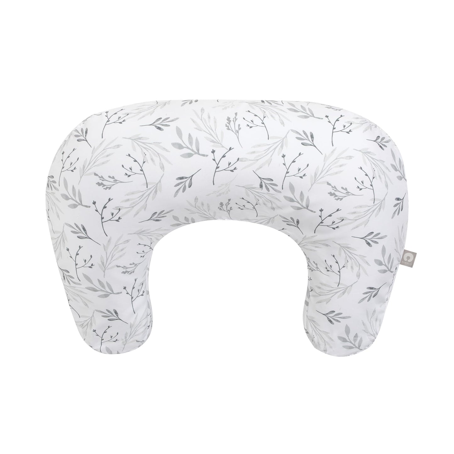 Boppy Nursing Pillow - Ergonomic Bottle & Breastfeeding Pillow with High, Firm, Large Area, Water-Repellent Cushion with Washable Cover; Baby Safety Alliance Verified - Gray Gentle Leaves