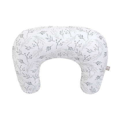 Boppy Nursing Pillow - Ergonomic Bottle & Breastfeeding Pillow with High, Firm, Large Area, Water-Repellent Cushion with Washable Cover; Baby Safety Alliance Verified - Gray Gentle Leaves