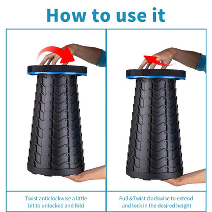 Boreeman Upgraded Folding Stool Lightweight Yet More Sturdy with Load Capacity 400lbs Portable Collapsible Stool for Camping Fishing Hiking BBQ (Blue)