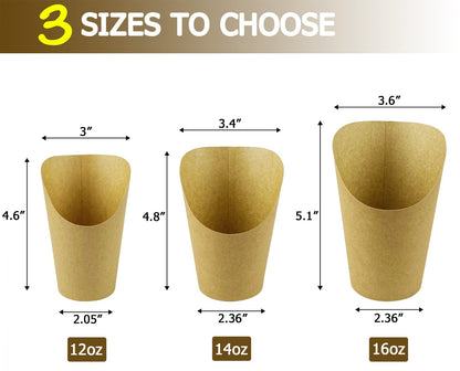CAMKYDE 50 Pcs French Fries Holder, 14oz Disposable Paper French Fry Cups Charcuterie Cups for all Occasions (14oz)