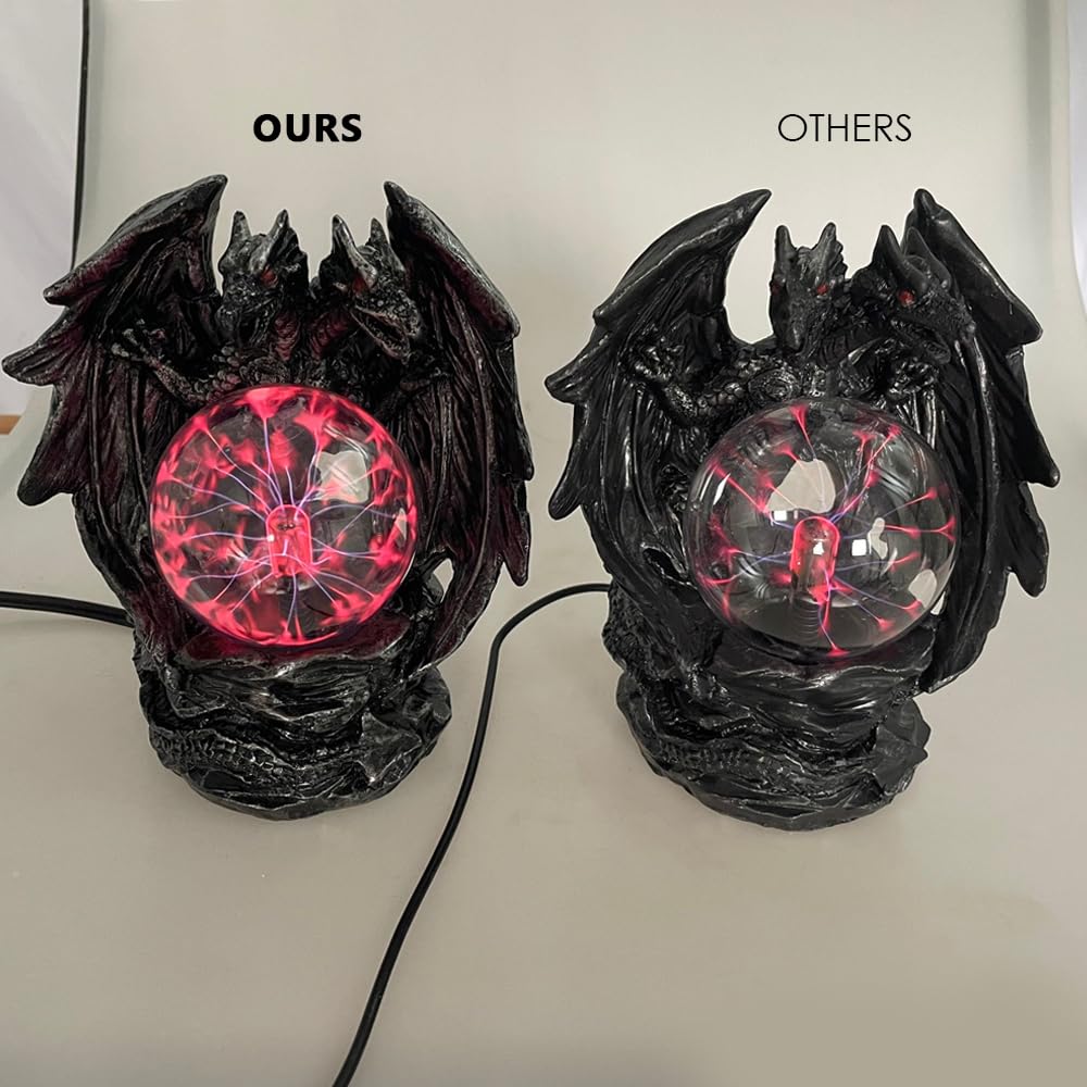 ANQIA Plasma Ball Lamp Touch Sensitive,Party Magical Electrostatic Red Color Crystal Ball for Halloween (Evil Dragon)