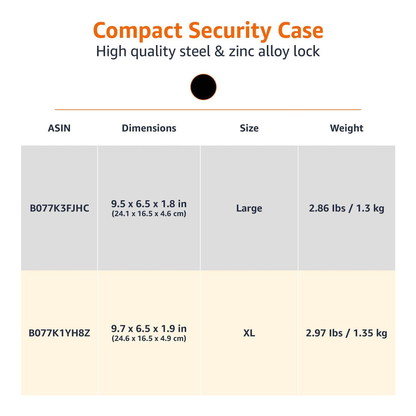 Amazon Basics Portable Security Case Lock Box Safe, Small Lock Box with Code, for College Dorm Room, Home, Combination Lock, XL, Black