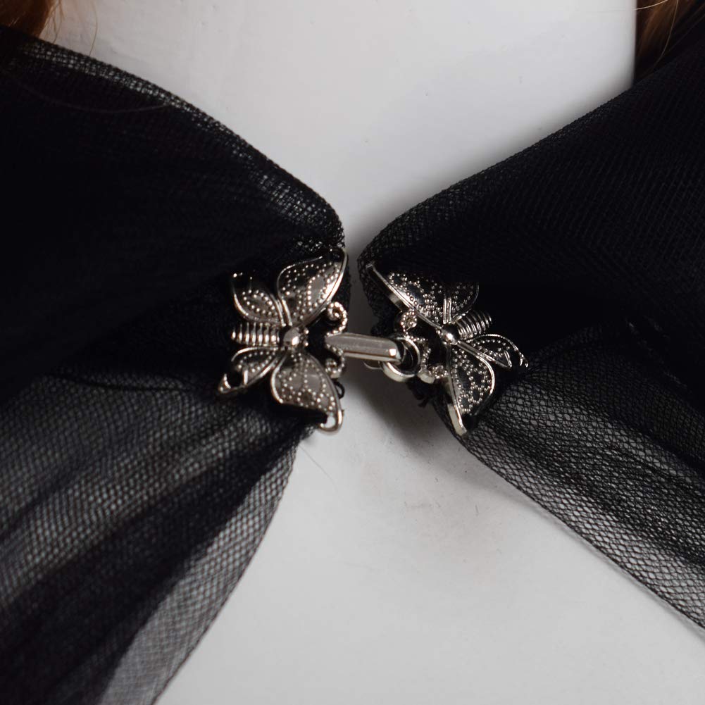 Women's Wedding Dress Tulle Cape Tulle Elven Cape (Black)