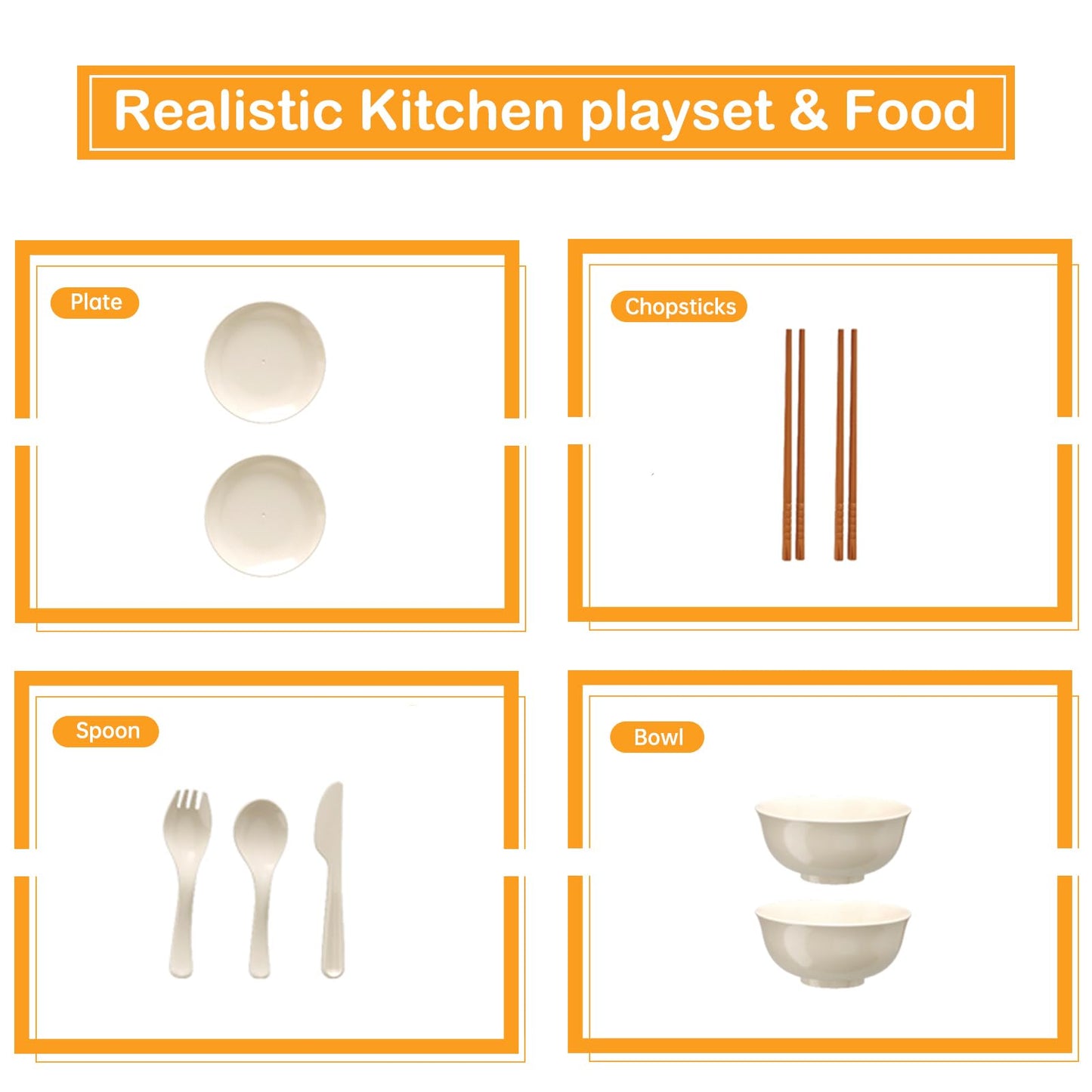 Bruvoalon 32Pcs Kids Play Kitchen Toys Set, Toddlers Pretend Cooking Playset Acccessories with Pots Pans, Utensils Cookware, Foods, Canned Veges, Learning Gift for Kids Girls Boys (Green)