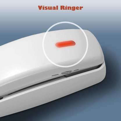 AT&T TRIMLINE 213 Corded Home Phone with Extra Big Buttons & Visual Ringer. No AC Power Required, Improved Easy-Wall-Mount, Lighted Keypad, 10 Speed Dial Keys, Volume Control, Senior Friendly. White