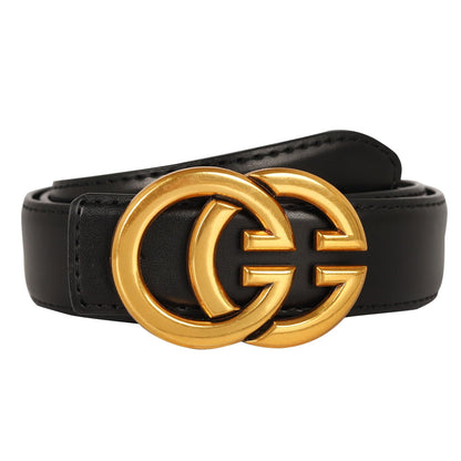 Aurolran Women's Fashion Classic Metal Buckle Leather Belt with Jeans Dress