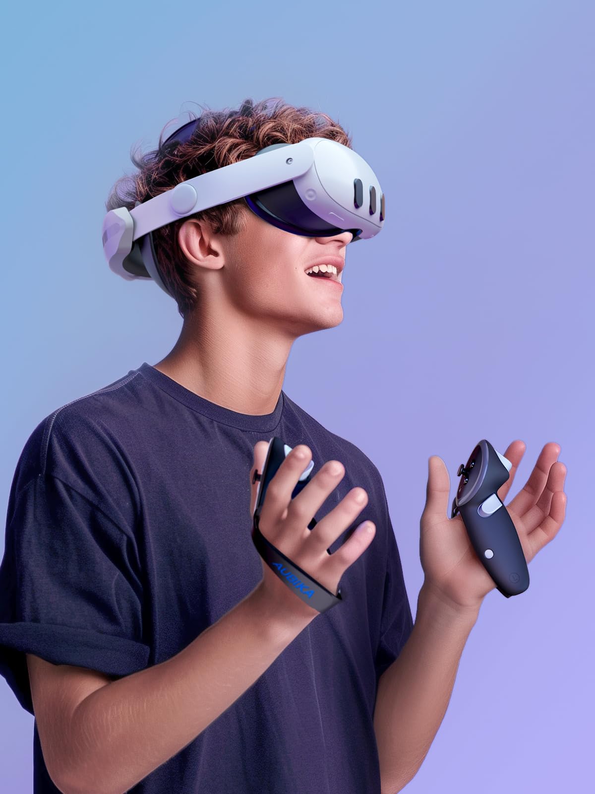 Aubika Rechargeable Controllers Grips for Meta Quest 3S/Quest 3, Oculus Quest 3S/Quest 3 Charging Grips Cover Accessories, with 2 Batteries Replacement, Protector in VR