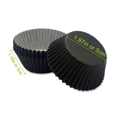 Bakehope Standard Baking Cups, Classic Black Greaseproof Festive Cupcake Liners, 150-count