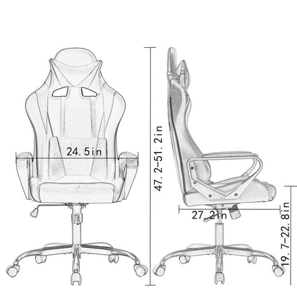 BestOffice Gaming Chair Office Chair Ergonomic Desk Chair Racing Style Gaming Chair with Lumbar Support, Swivel Rolling Base, and Comfortable Padded Seat for Women and Men
