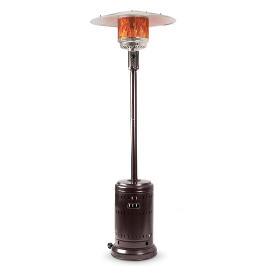 Amazon Basics 46,000 BTU Outdoor Propane Patio Heater with Wheels, Commercial & Residential, Havana Bronze, with Water Tank, 32.1 x 32.1 x 91.3 inches (LxWxH)