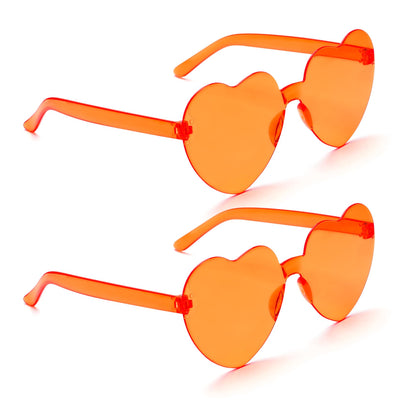Bachelorette Heart Shaped Sunglasses for Women - Orange Disco Accessories, Funny Halloween Decorations, Party Supplies, Festival Bulk Pack