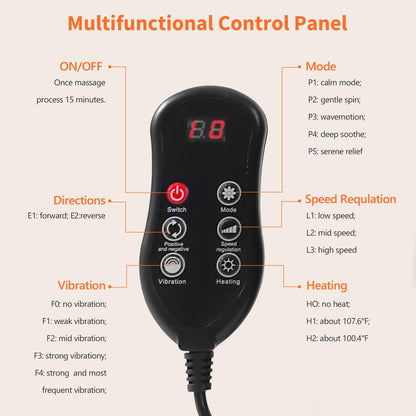 Admbm Rechargeable Back Massager with Heat, Shiatsu Neck Massager for Pain Relief Deep Tissue, 4D Kneading Massage Pillow for Neck Shoulder Leg Waist and Abdominal, Suit for Office, Home and Car