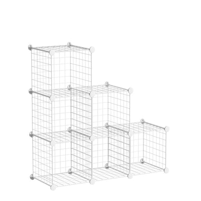 C&AHOME Wire Cube Storage, 6 - Cube Organizer Metal C Grids, Modular Shelves Units, Storage Bins Shelving, Closet Organizer, Ideal for Home, Office, Living Room, 36.6”L x 12.4”W x 36.6”H White