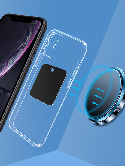 5Pcs Replacement Mount Black Metal Plates for All Magnetic Car Mounts Cell Phone Tablet Holder Stand Self-Adhesive Back Plate Rectangle