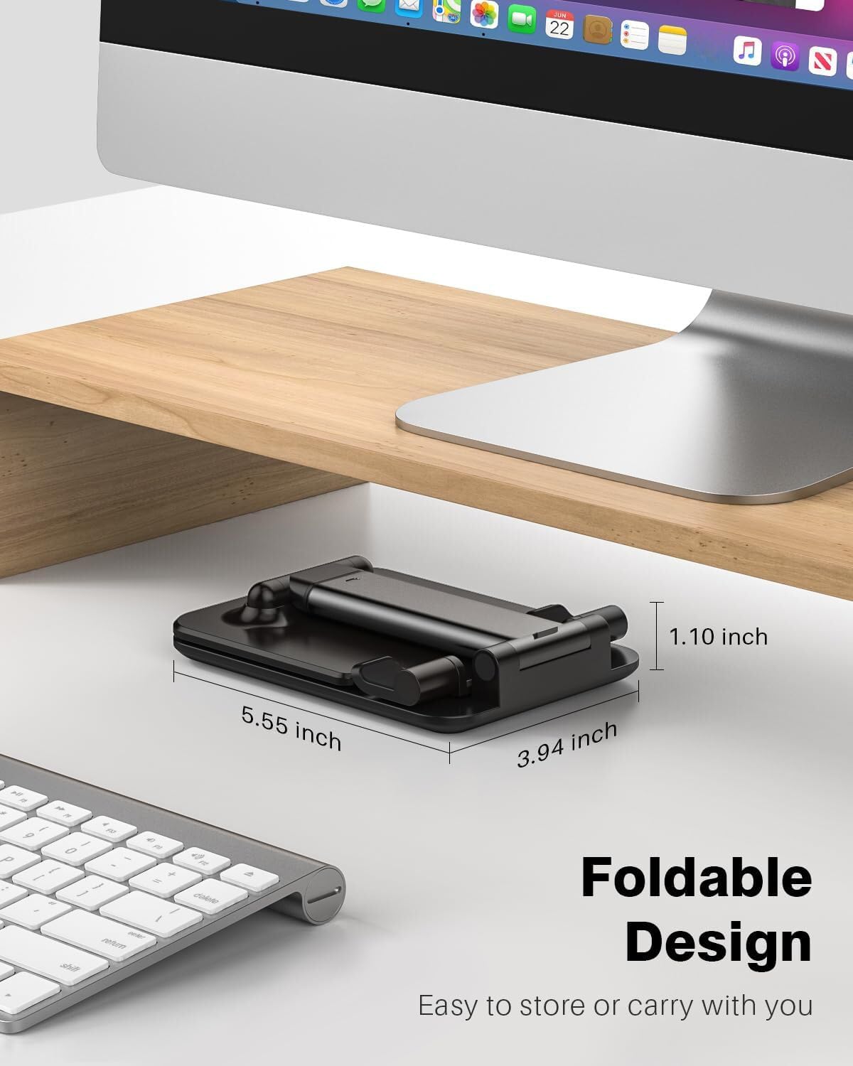 Anozer Tablet Stand Foldable & Adjustable, Portable Monitor Stand 5.55*3.94" Wide, Fit for iPad Holder Stand Compatible with iPad Pro 11, 12.9/iPad 10.9 10th; Surface Pro; Portable Monitor 4.7-15.6"