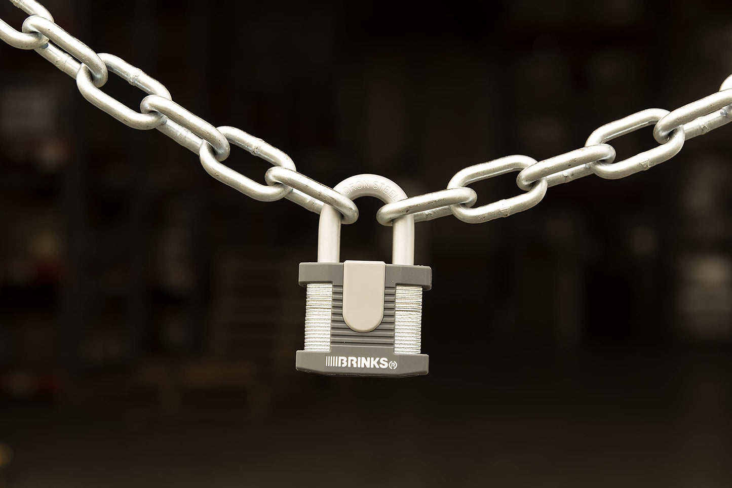 BRINKS - 50mm Commercial Laminated Steel Keyed Padlock - Solid Steel Body with Boron Steel Shackle, Chrome