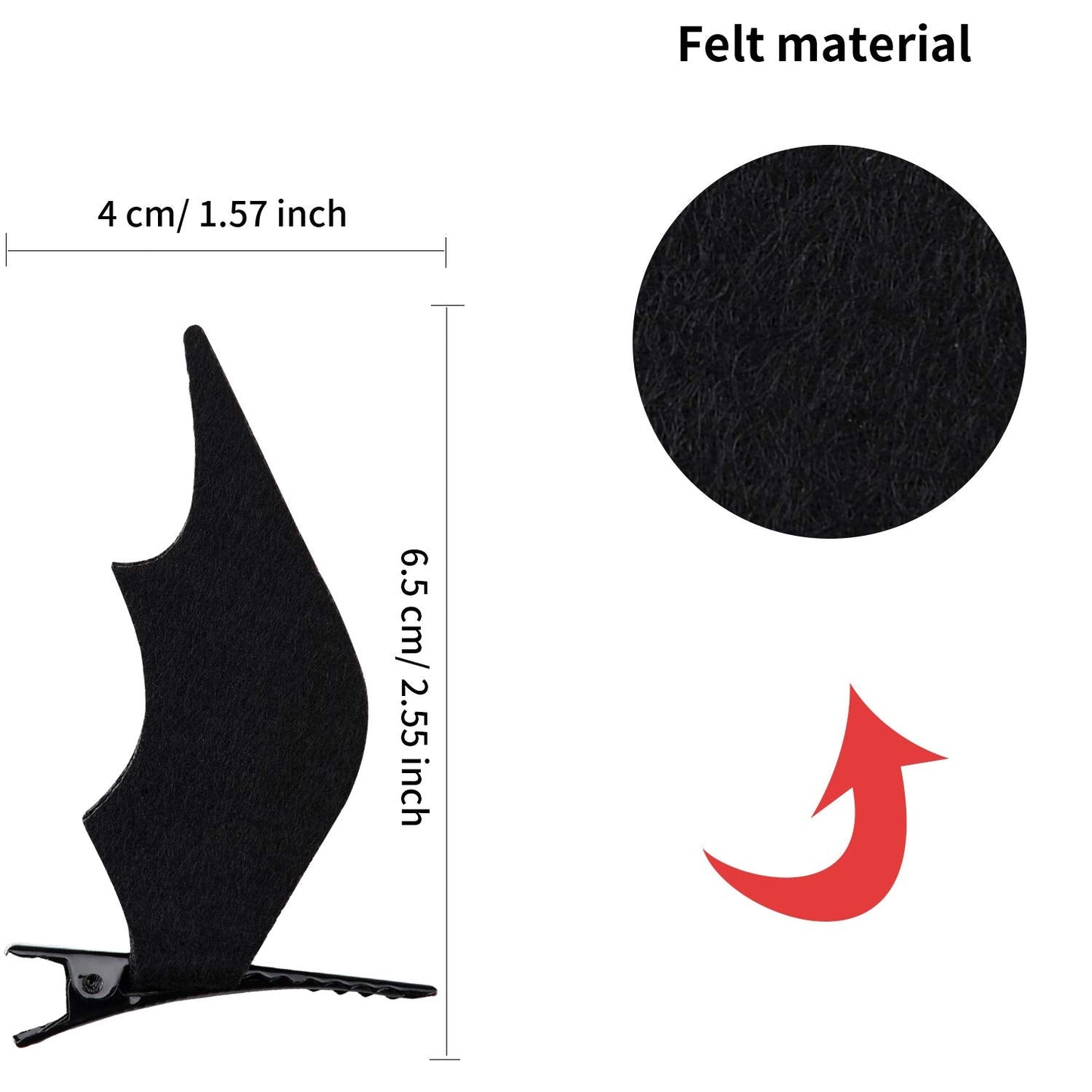 WILLBOND 4 Pairs Halloween Hair Clips Bat Wings Clip Devil Clips Hairpin Hair Accessories for Halloween Cosplay Party Costume Black