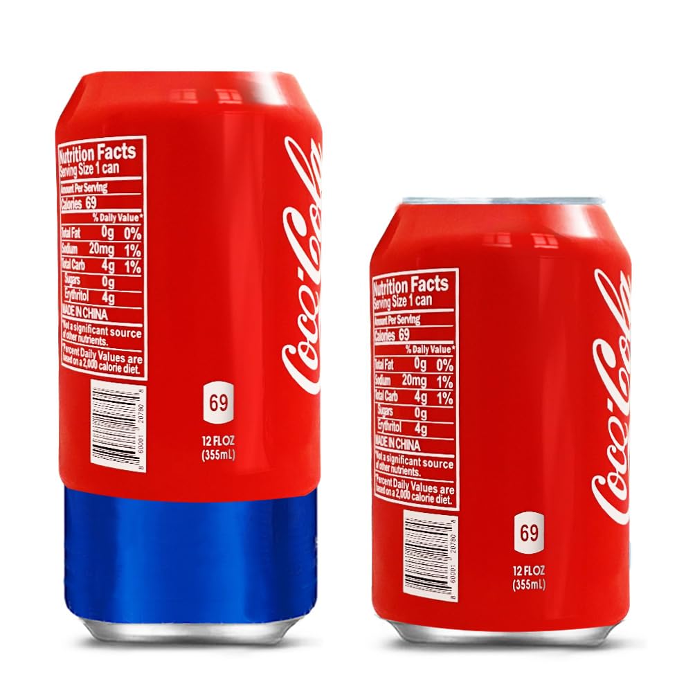 Can Covers that Look Like Soda, Silicone Sleeves for Cans, Can Wraps, Fits All 12FL OZ 355ml (Red - 2 Pack)