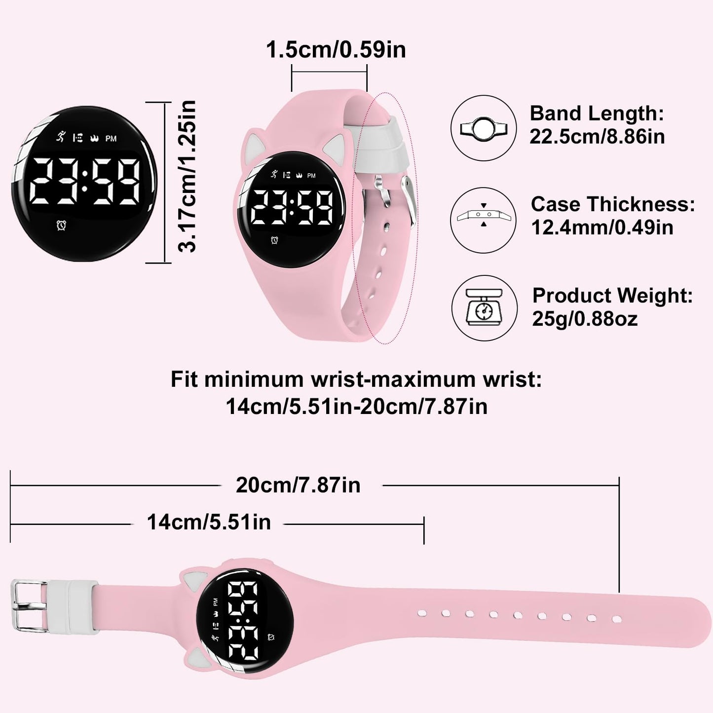 Bomieux Kids Digital Watch for Boys Girls,Sports Watch with Fitness Tracker Pedometer Vibration Alarm for Ages 5-15 No App Needed Waterproof Watches for Kids