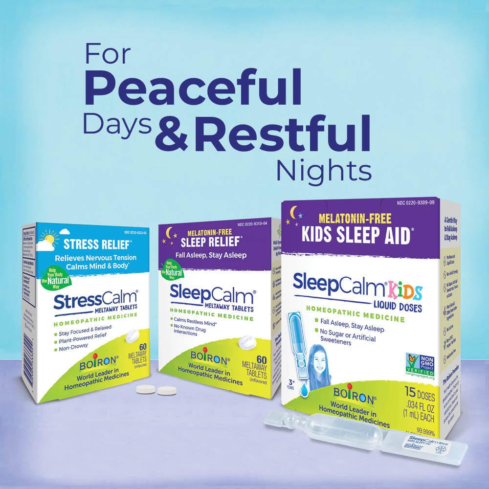 Boiron SleepCalm Tablets Sleep Aid for Deep, Relaxing, Restful Nighttime Sleep - Melatonin-Free and Non Habit-Forming - 60 Count