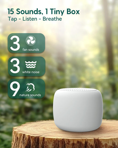 Babelio White Noise Sound Machine for Adults Kids Baby, Travel Sound Machine for Sleep, Mini and Portable, 15 Non-looping Sounds, Timer, Memory Function, Easy to Pocket and Travel White