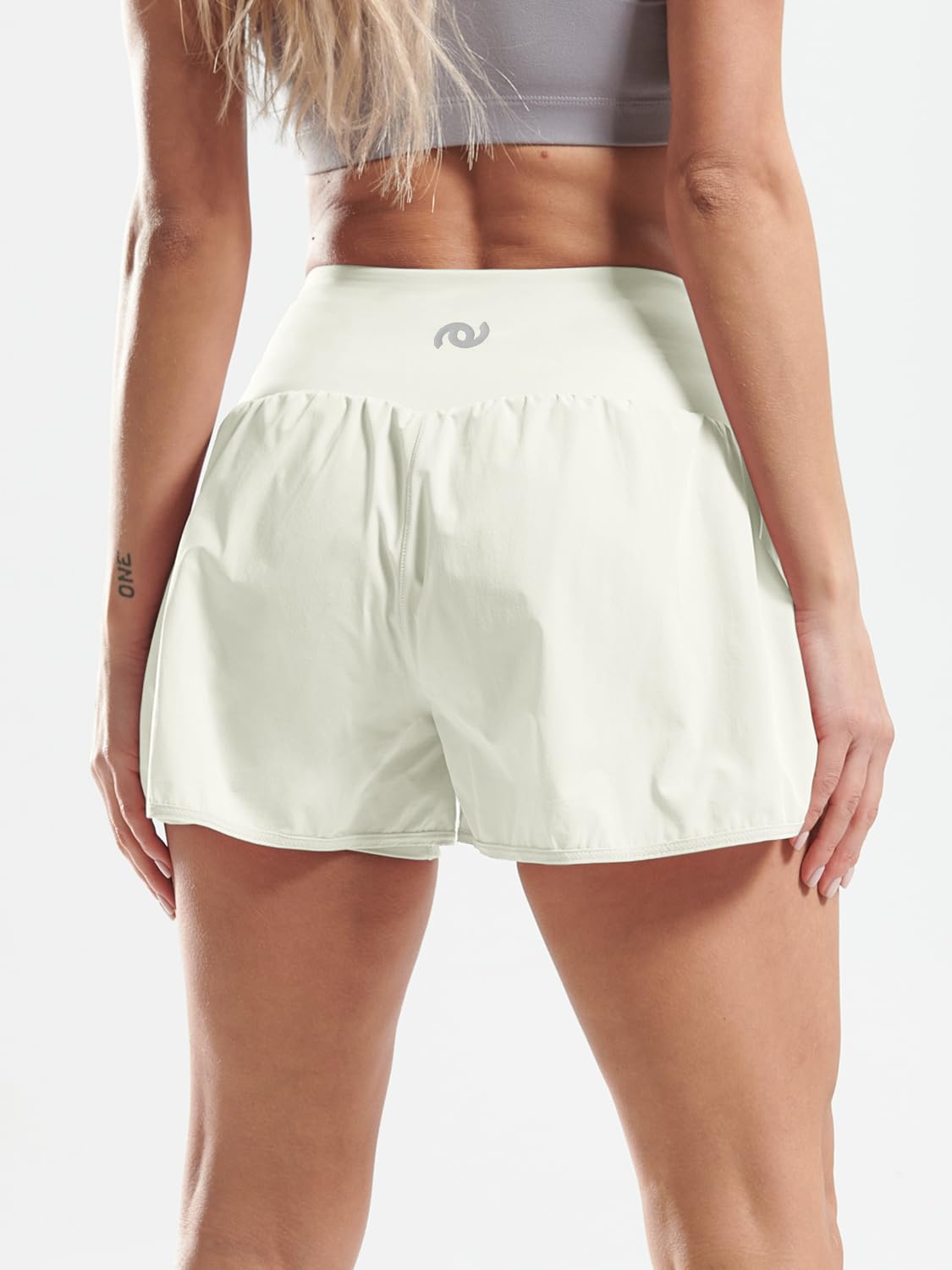 CADMUS 2 in 1 Women's Workout Shorts Athletic Gym Running Shorts for Women Phone Pockets,Black & Gray & White, Medium