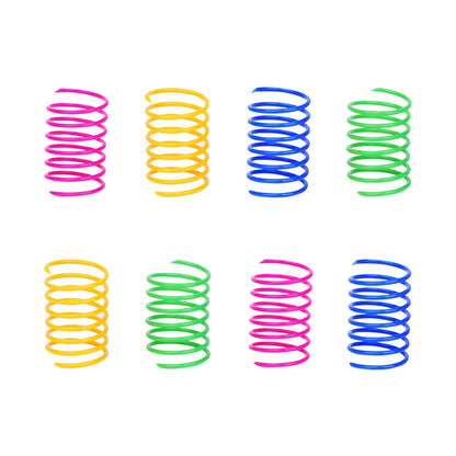 ISMARTEN Cat Spring Toy (60 Pack), Cat Kittens Toys Plastic Coil Spiral Springs for Swatting, Biting, Hunting, and Active Healthy Play (Random Color)
