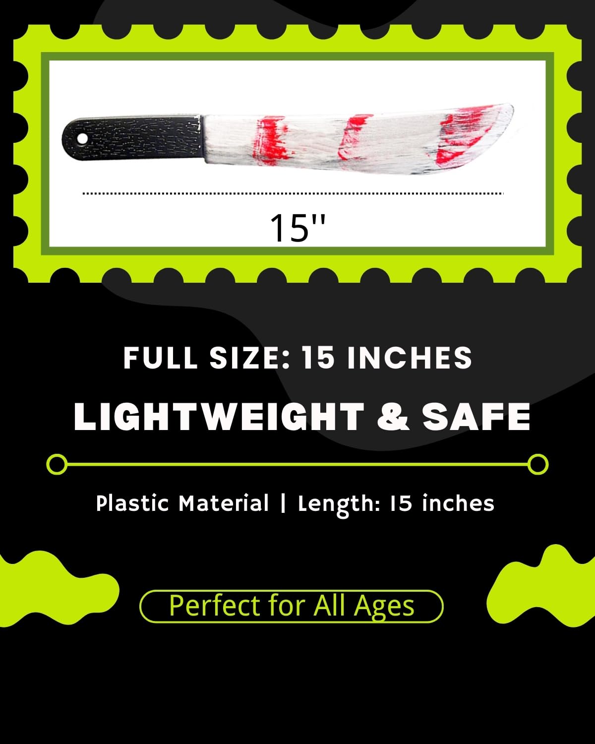 Bloody Butcher Knife-Fake Realistic Bloody Knife Prop Halloween Costume Knife for Zombie Costumes