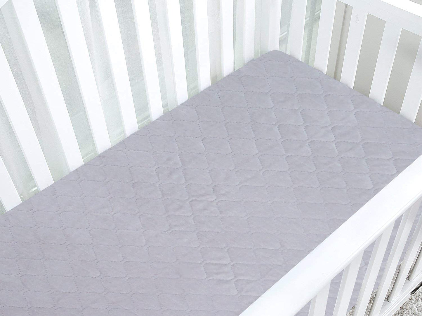 BlueSnail Quilted Waterproof Pack N Play Mattress Fitted Cover for Tollder, Portable Mini Crib Sheet, Comfortable and Breathable Playard Sheet (Light Grey)