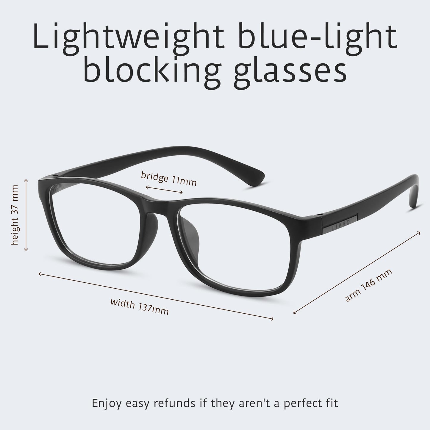 Anti Blue Light Glasses Men, Mens Blue Light Glasses With UV400 Protection, Fake Glasses For Computer Eye Strain