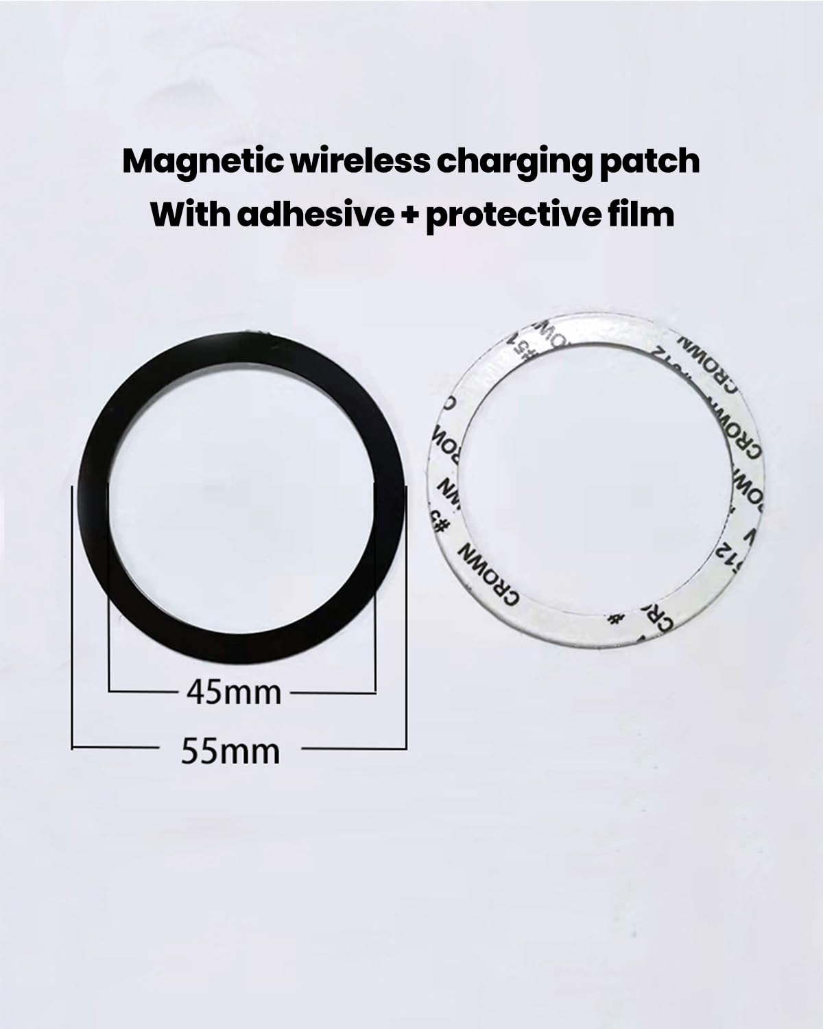 Adhesive Thin Metal Plates for Magnetic Mounts - Compatible with Phone Cases, Car Mounts, and Magnetic Holders (3 Rectangle & 3 Round & 4 Ring, Black)