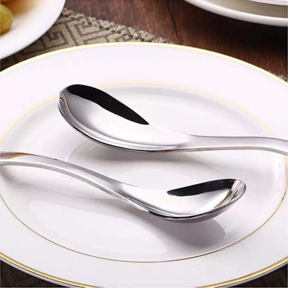 AOOSY 6-Piece Heavy Weight Soup Spoons,Stainless Steel Asian Soup Spoon with Ergonomic Short Handle for Ramen, Curry, Cereals