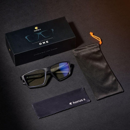 Horus X - Gaming Glasses | Blue Light Blocking Computer Screen Glasses | Anti Fatigue & Eyestrain for Men and Women | Clear