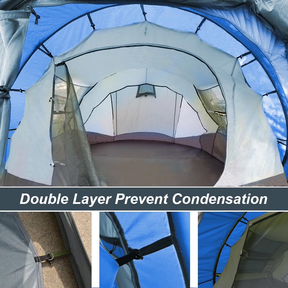 AYAMAYA Pop Up Tent 6 Person Easy Pop Up Tents for Camping with Vestibule, Double Layer Waterproof Instant Setup Popup Tent Big Family Camping Tents Beach Pop-up Tent Space for 2/3/4/5/6 People Man