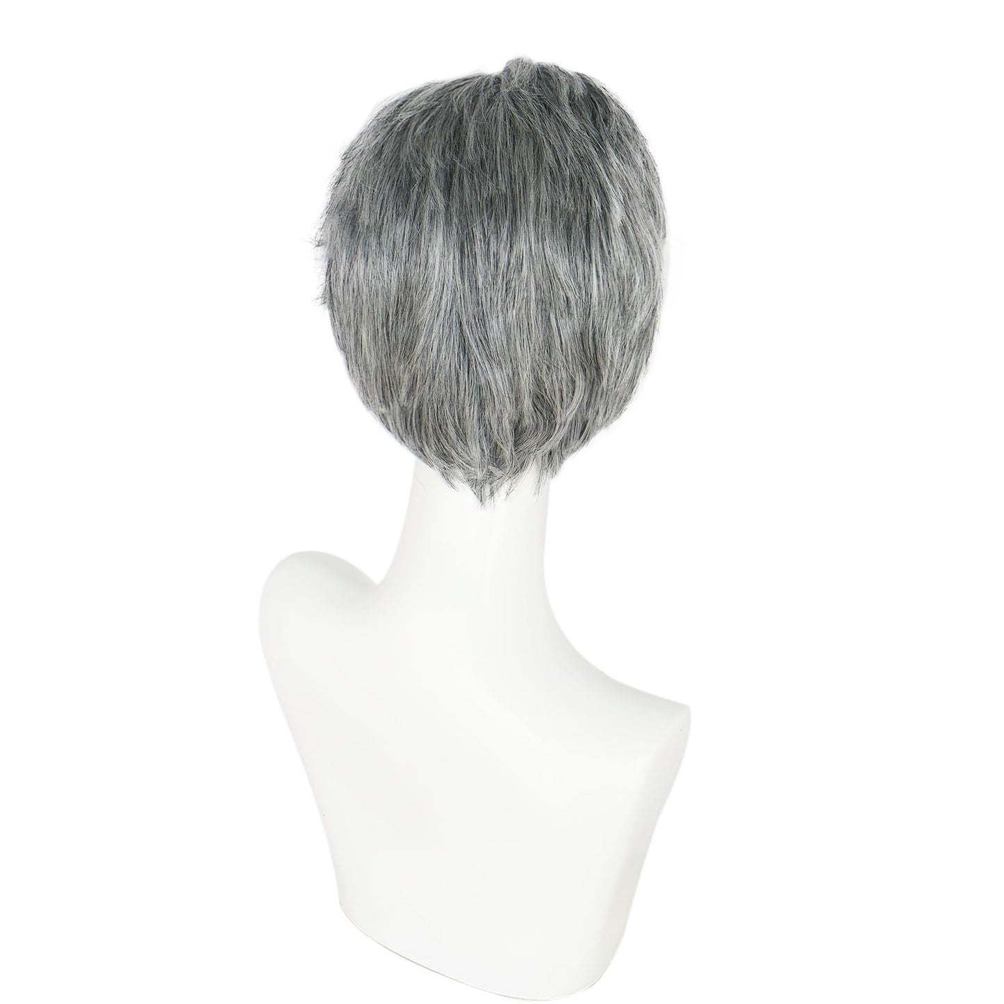 IMEYLE 4 Pcs Set Old Men Wig (2 Eyebrows+1 Mustache+1 Glasses+1 Wig Cap) 100 Days of School Wigs Grandpa Costume Accessory Kit Short Sliver Grey Hair Wigs Men for Costume Halloween Party+Hair Cap