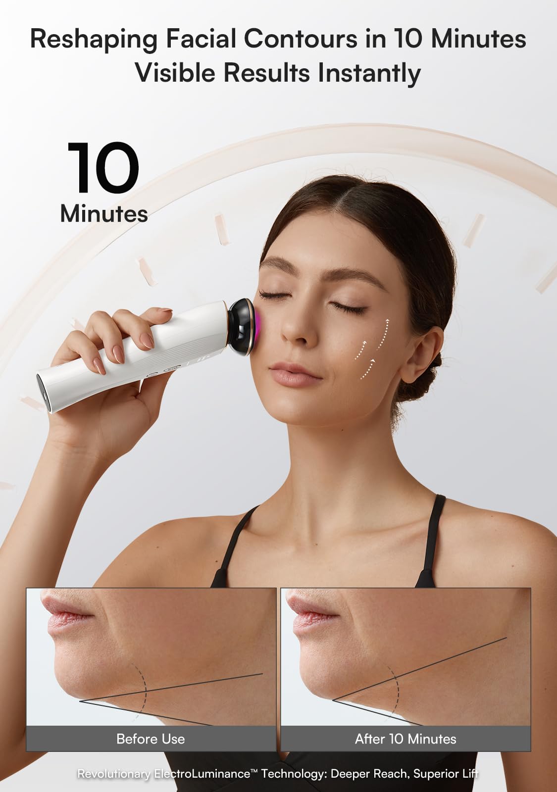 INIA 3-in-1 Red Light Therapy for Face and Neck Facial Massager True Beauty Glow Device, Lifting & Firming Skincare Tool