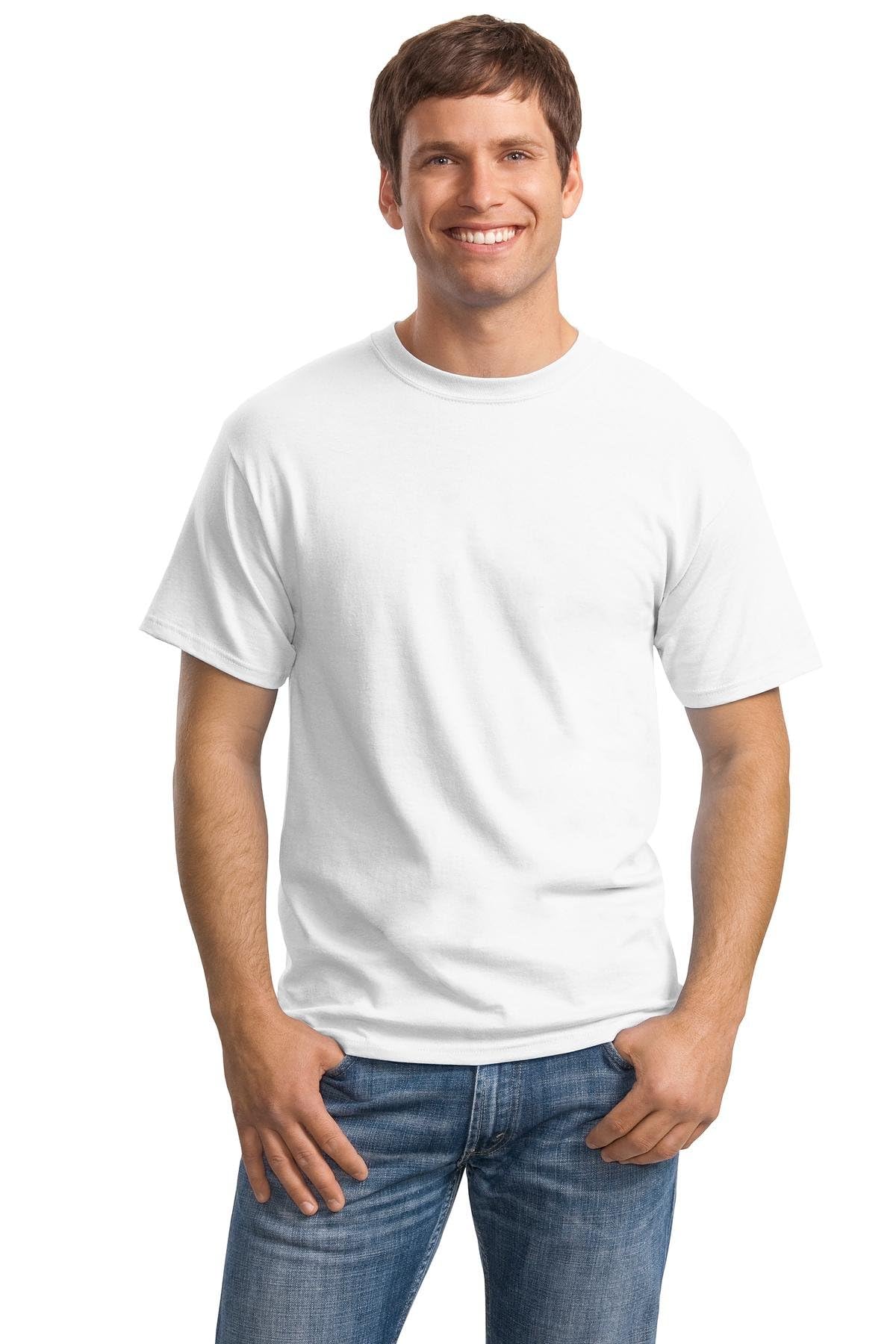 Hanes Ultimate Men's 5-Pack Tagless ComfortSoft Crewneck T-Shirt, White, Small