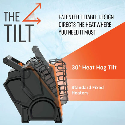 Heat Hog 18,000 BTU Portable Propane Radiant Space Heater, Indoor, Outdoor, Garage, Camping, Outdoor Sports, Boating, RVs, Tiltable Design, Gas Powered