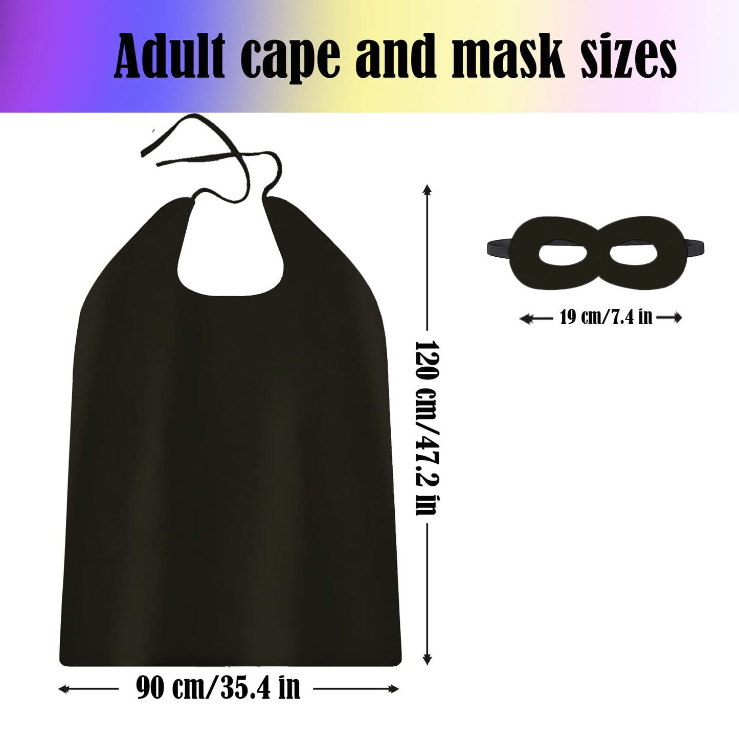 Adult Superhero Capes and Masks - Halloween Vampire Cape Superhero Party Capes Superhero Costume(Black)