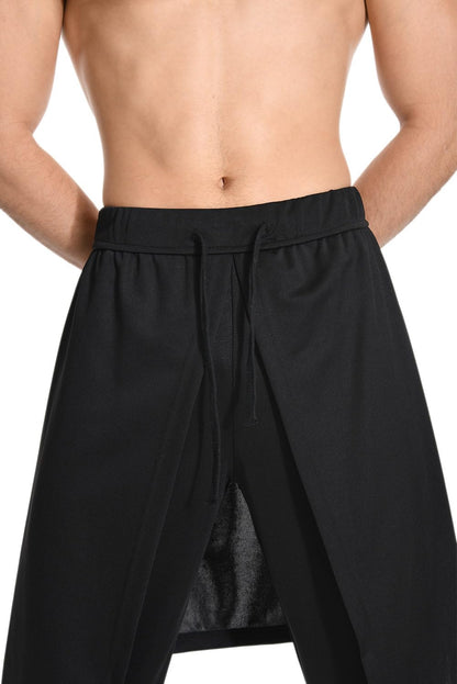 Adults Medieval Viking Steampunk Pants Mens Renaissance Gothic Trousers for Halloween Costume Black