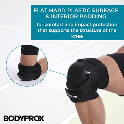 BODYPROX Knee Pads Elbow Pads Wrist Guards Set for Skateboarding, Roller Derby, BMX Ride, and Inline Skating (Large)