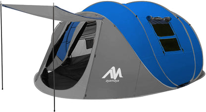 AYAMAYA Pop Up Tent 6 Person Easy Pop Up Tents for Camping with Vestibule, Double Layer Waterproof Instant Setup Popup Tent Big Family Camping Tents Beach Pop-up Tent Space for 2/3/4/5/6 People Man
