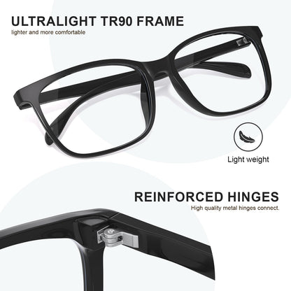 hunsquer Blue Light Glasses for Women Blue Light Blocking Glasses Men Computer Gaming Blue Screen Glasses Mens Blue Light Blocker Glasses