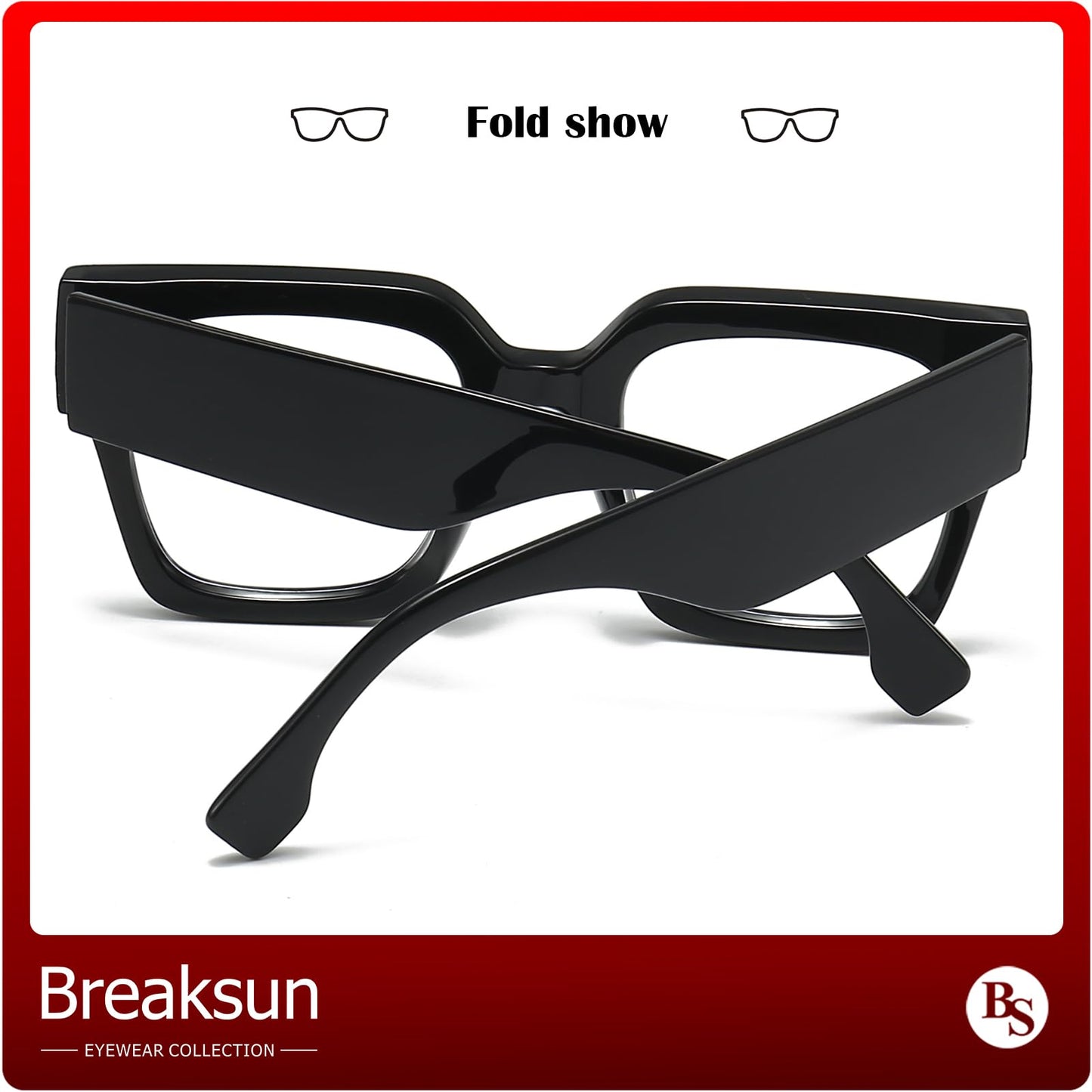 Breaksun Fashion Oversized Blue Light Blocking Glasses for Women Men Trendy Big Square Frame Computer Eyeglasses (Black+Tortoise)