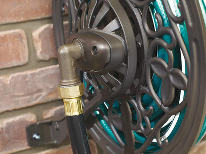 AMES 2398110 NeverLeak Decorative Wall Mount Hose Reel, Brown