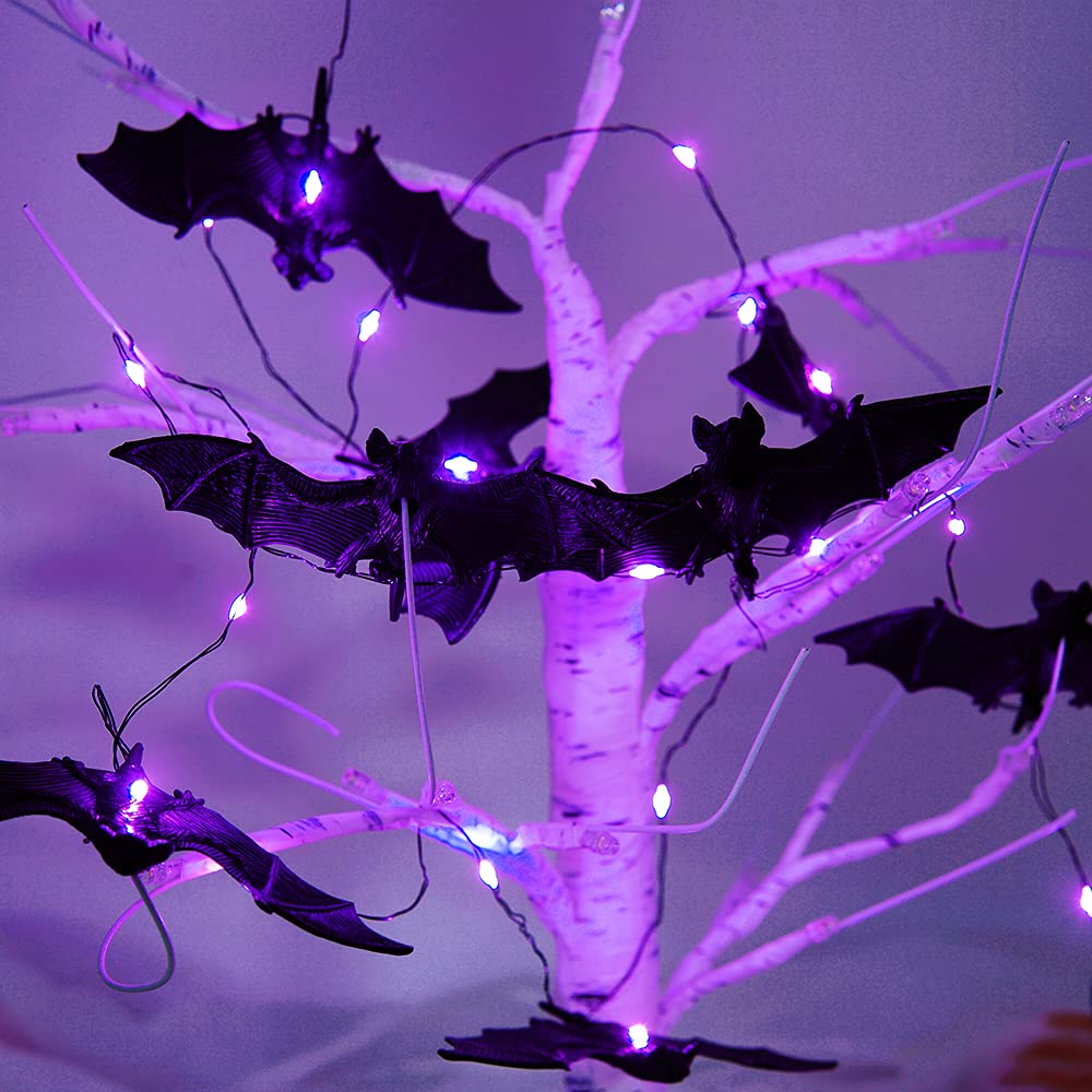 BOHON Halloween Lights String 30 LEDs Bat Fairy Lights with Remote 12 Lighting Modes Battery Operated String Lights for Outdoor Indoor Party Patio Halloween Decoration