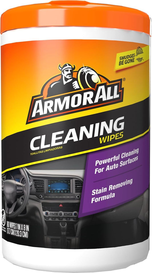 Armor All® Car Cleaning Wipes - 90 Count, Safely Cleans Interior Surfaces, Removes Tough Dirt, Matte Finish, Disposable and Convenient